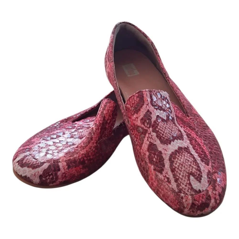 Fitflop Red Snake Print Loafers